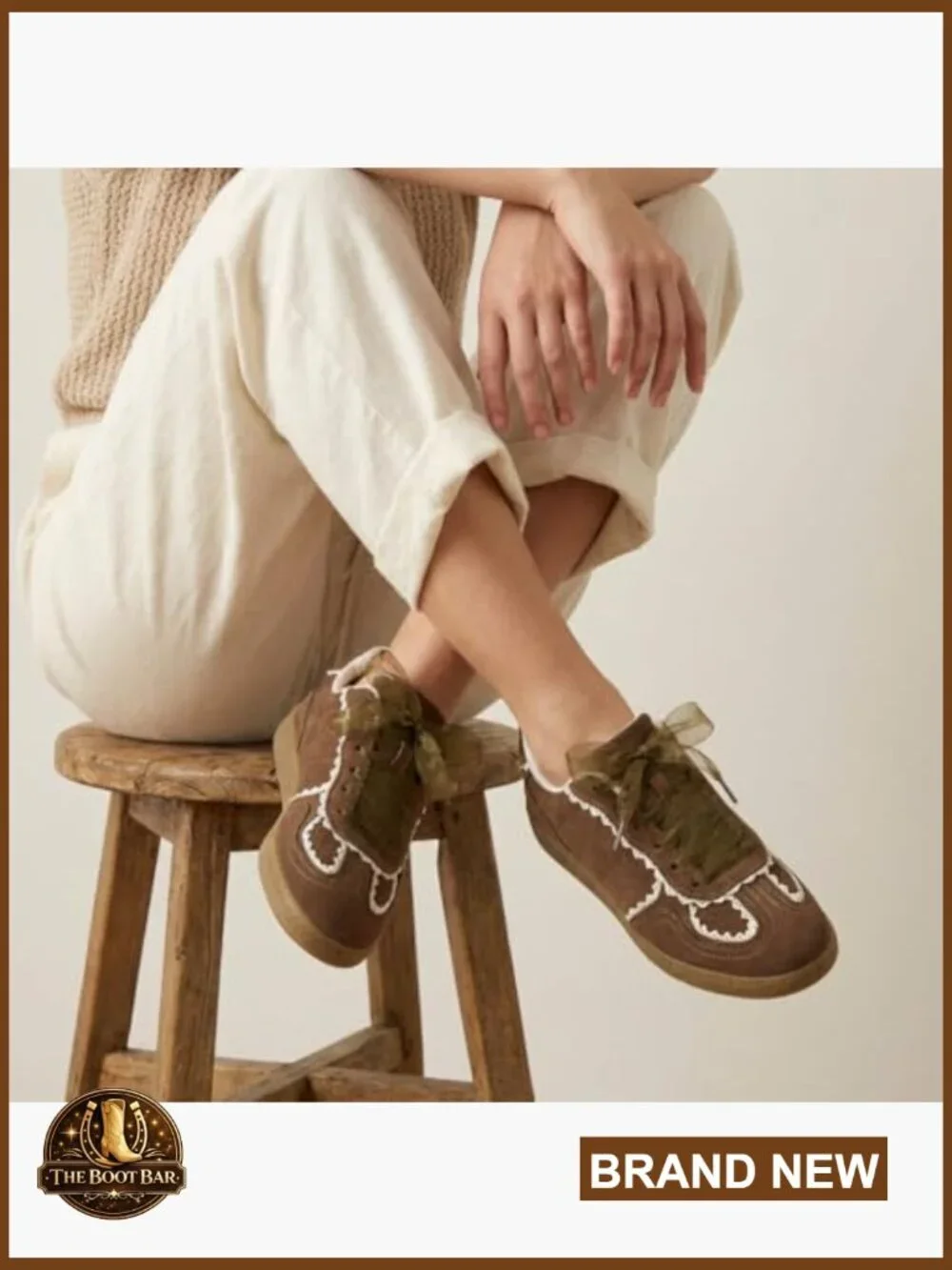 Women's Lace Detail Casual Sneakers - Ribbon Lace-Up Shoes with Memory Foam